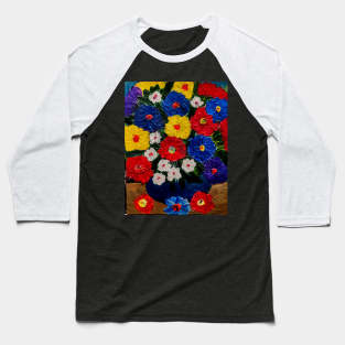 Bright and colorful abstract flowers Baseball T-Shirt